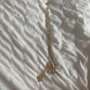 Altar'd State Gold Heart and Charm necklace